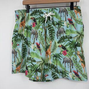 Trunks Surf & Swim Co. Sano Tropical Safari Print 6.5" Swim Trunks Men’s size La